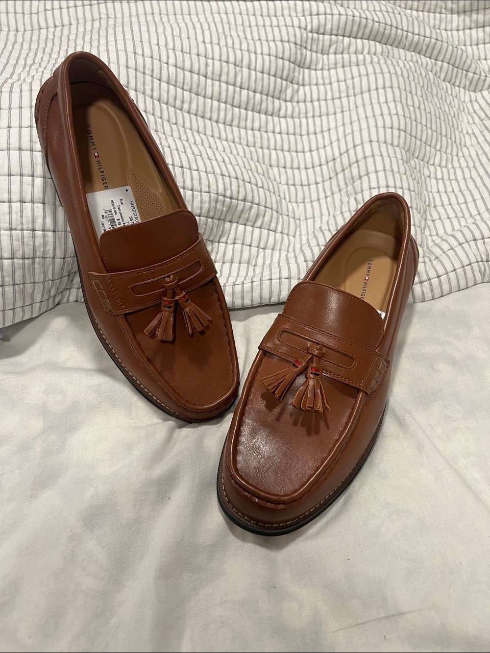 Tommy Hilfiger Men's Cognac Tassel Leather Loafers